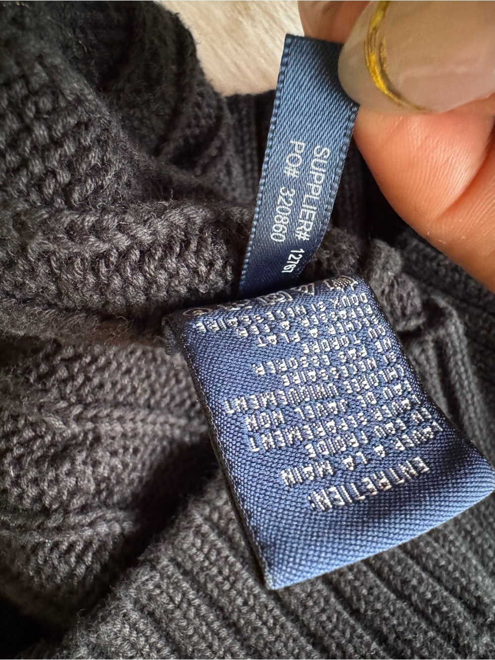 Ralph Lauren Black Cable Crewneck Sweater with Polo Pony - Picture 6 of 13